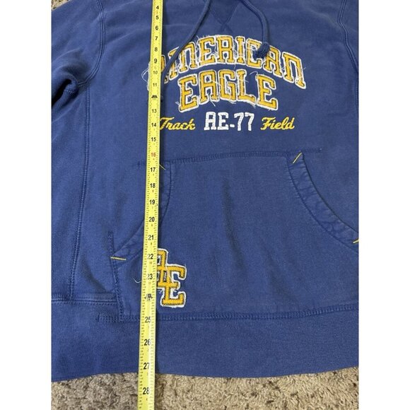 AMERICAN EAGLE Varsity Hoodie Heavyweight Thick Sweatshirt Y2k 90s Track LARGE - Picture 4 of 11
